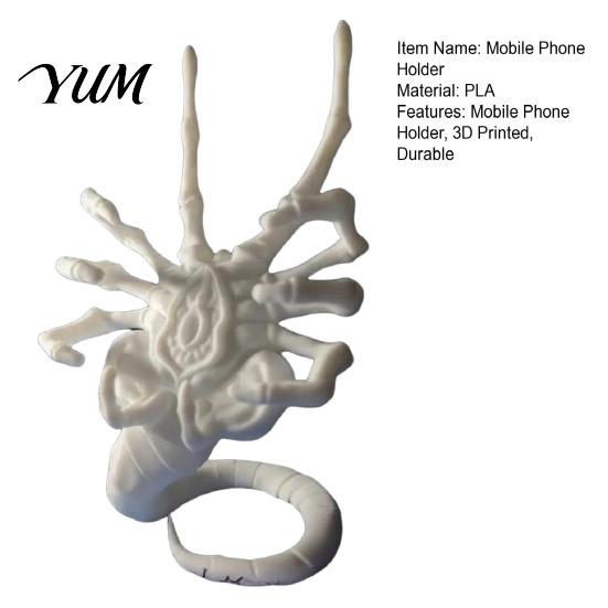 Non Slip Phone Mount for Desk Alien Facehugger Stand, Unique 3D Printed Cell Holder, Compact Smartphone Stand Home Sturdy PLA Decorative Office