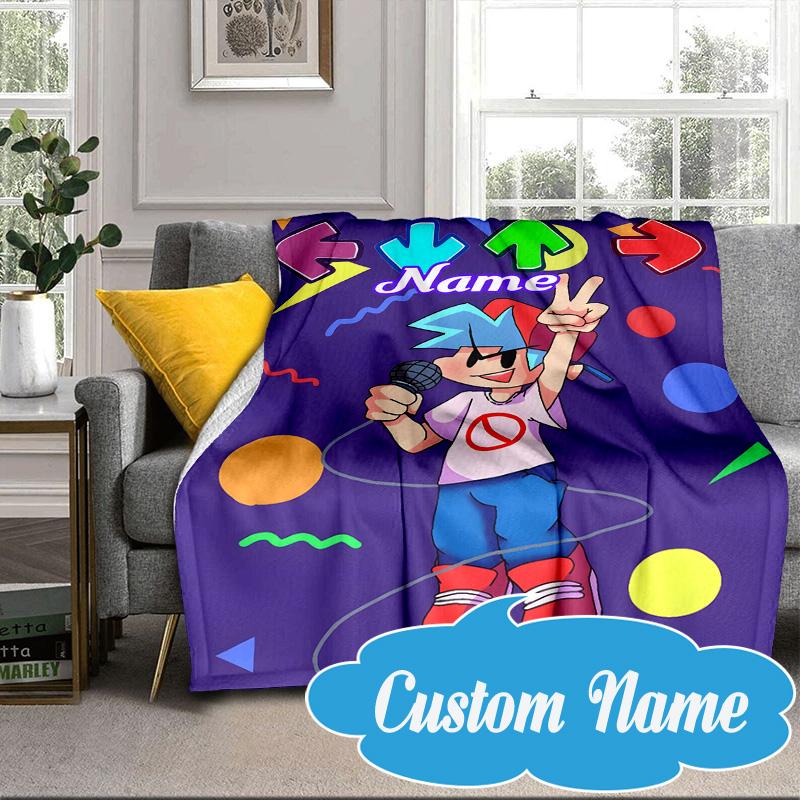 Custom Name Friday night Blanket bed sofa Blanket Flannel Blanket for Camping, Hiking, Picnic Essentials,gift for Fan family