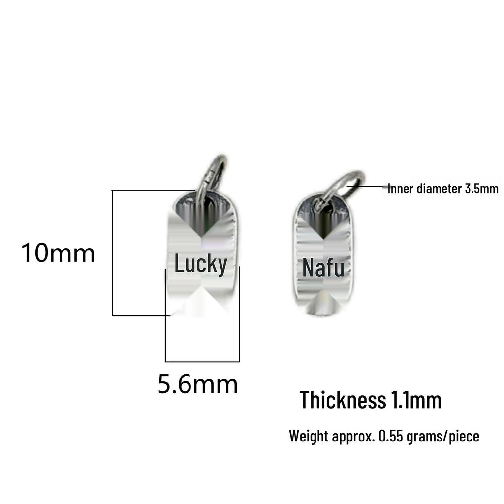 S999 Sterling Silver Wealth & Peace Chinese Pendant Charm for DIY Crystal Bracelet, Necklace, & Rope Weaving