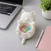 Bedroom Vanity Organizer 3D Fortune Cat Desk Storage Box, Cute Money Jewelry Multi-functional Slot for Rings, Mini Planter Home Decor Figurine,