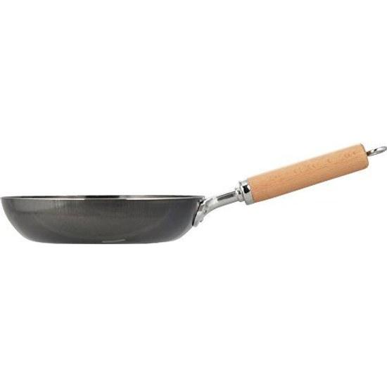 Heiwa Furaze Tsubame Sanjo Black Steel Frying Pan 22cm IH Compatible Gas Wooden Handle Made Japan Selected Materials GR-9747
