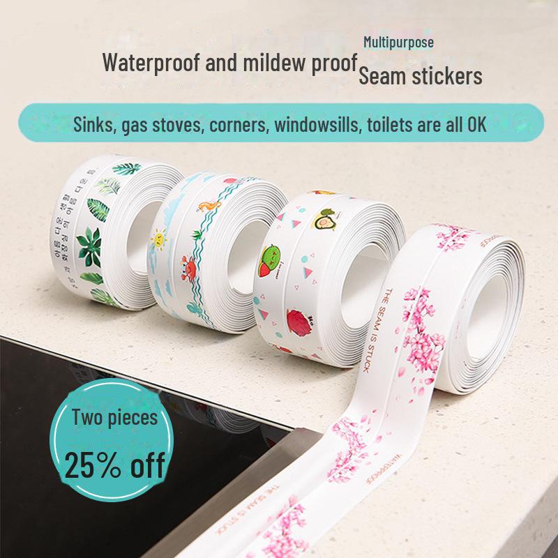 Wasserfeste und schimmelresistente, selbstklebende Nahtaufkleber für Küchen- und Badezimmerkanten.