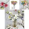 Luxury Artificial Lily 2head Florals With Delicate Craftsmanship For Home Decoration And Wedding Settings