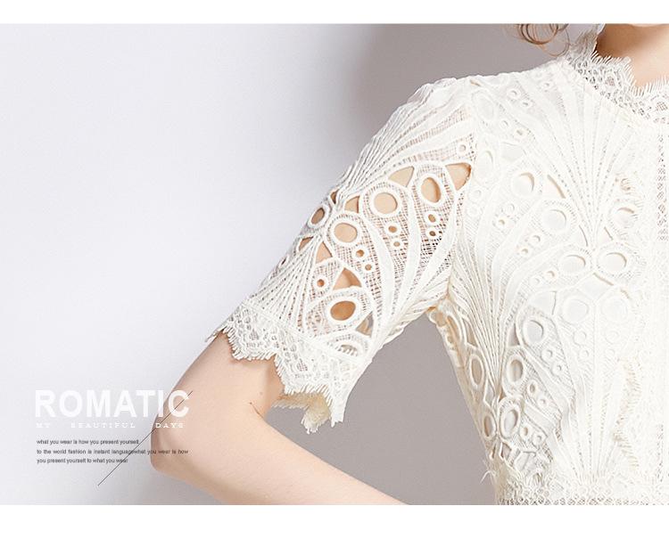 Noblewoman Lace Summer Dress: Elegant Crochet Embroidery for a Lady-like Temperament