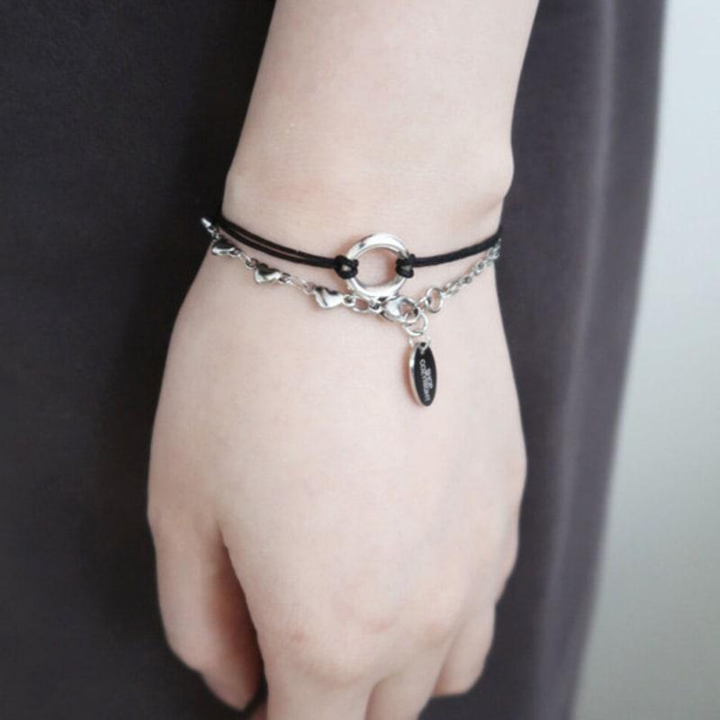 821WEBSERVICE Heart Half Chain Bracelet
