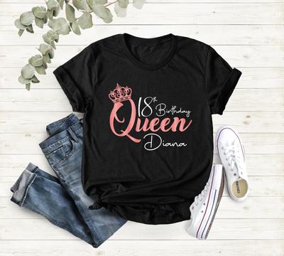 Personalised Name 18th Birthday T Shirt Party For Ladies Girls Girl