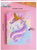 Cartoon Unicorn Tie-Dye Plush Lockable Diary for Girls