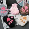 Jumaomao Plush Cat Paw Half-Finger Winter Gloves