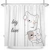 Funny Cat Shower Curtain Cartoon Cute Cats Dog Kids Shower Curtain for Bathroom Waterproof Polyester Home Decor Shower Curtains