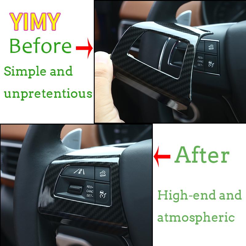 ABS Plastic Carbon Fiber Car Steering Wheel Button Frame Decorative Stickers Suitable for Maserati Levante Ghibli Quattroporte