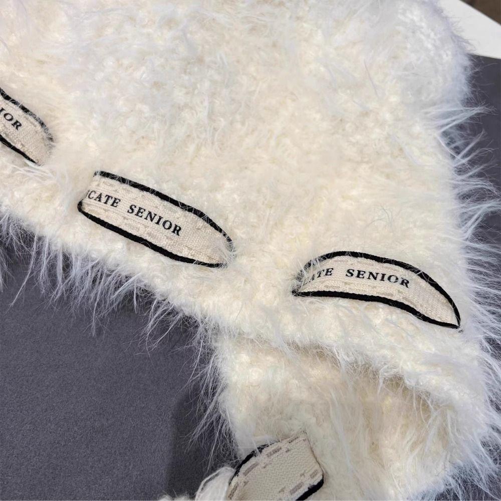 Cold Protection Faux Fur Beanies Hat Cold-proof Knitted Bobble Cap  Women Accessories