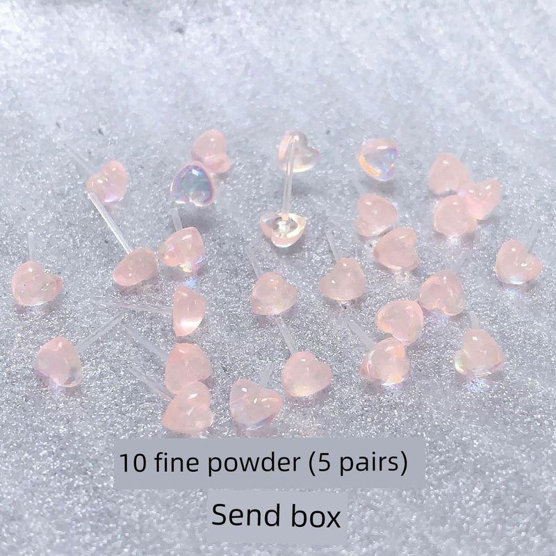 

Easiest for Match Colorful Aurora Mini Cute Universal Female Resin Magic color Heart orange powder 10 (5 pairs)