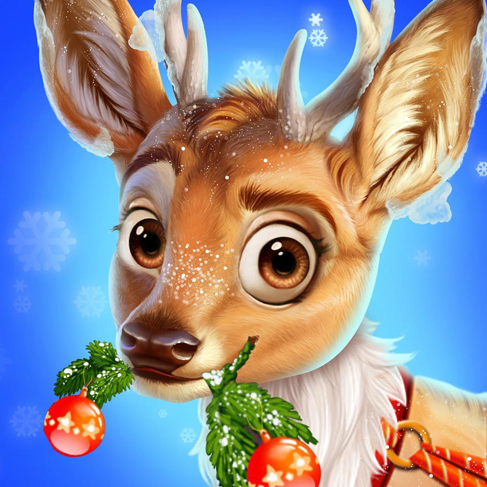 

5D DIY Full Drill Round Diamond Painting Cute Deer Rhinestone Art Mosaic #H1