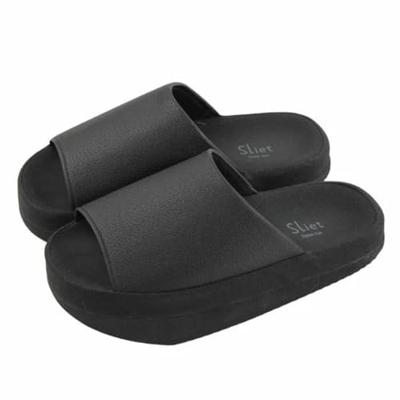 Alphax Men's Sliet Open-Toe Indoor Core Training Slippers, Sizes 25.0-27.0cm, Black, Front-Opening, for Core Training
