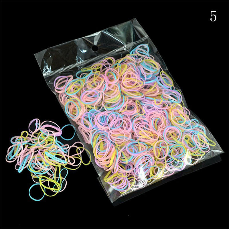 1 Bag Women Girl'S Child Hair Holders Rubber Bands Elastics Tie Gum