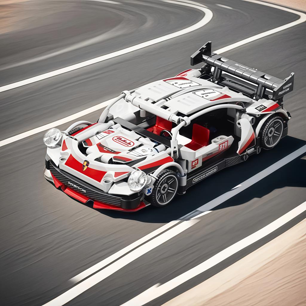 372 Particles White Assembled Building Block Sports Car 6-year-old Boys Like A Toy Gift