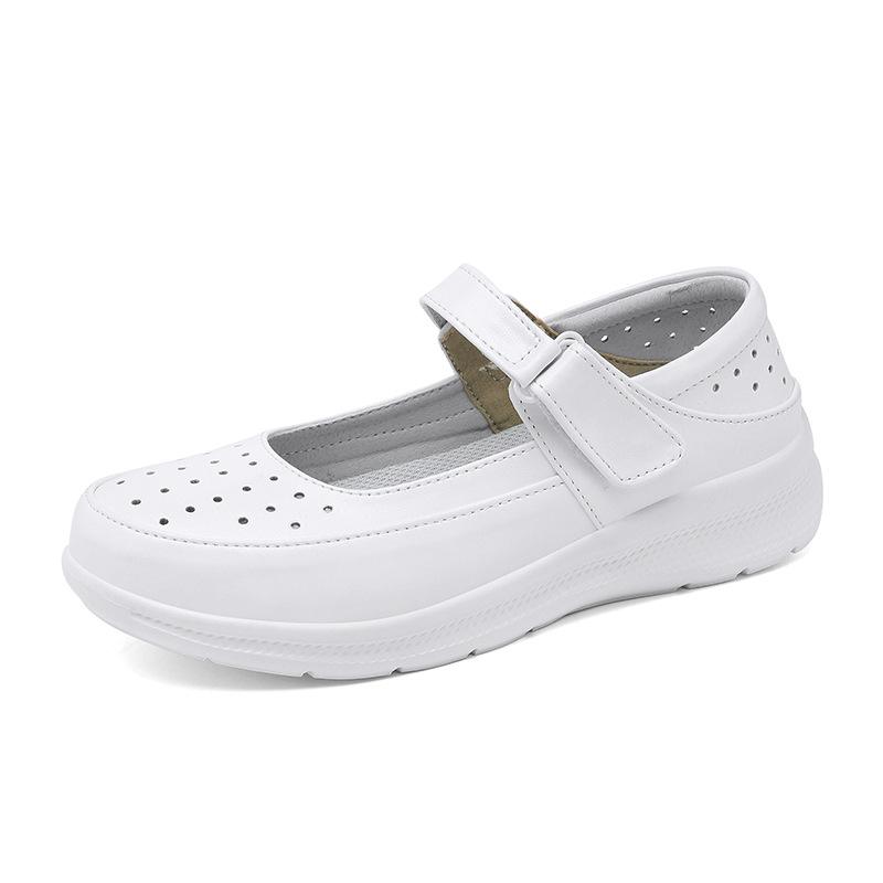 New nurse shoes with soft soles, summer models, comfortable thick soles, increased height, breathable and not tired feet, non-slip little white shoes
