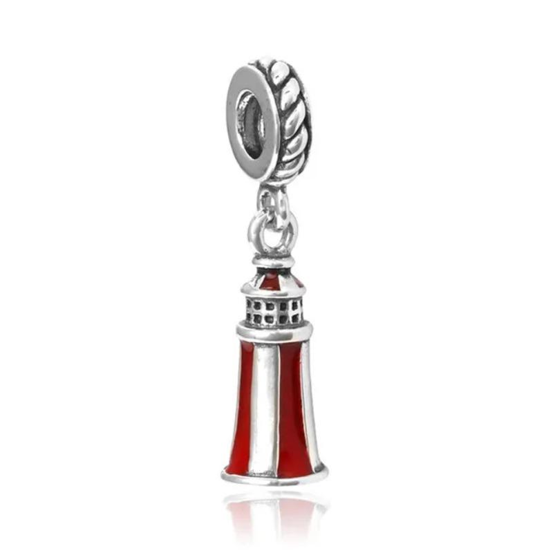Ciondolo Fascino Argento 925 Fai da Te Torre Porta Castello Nave Angelo per Donne Gioielli Collana Bracciale Boutique