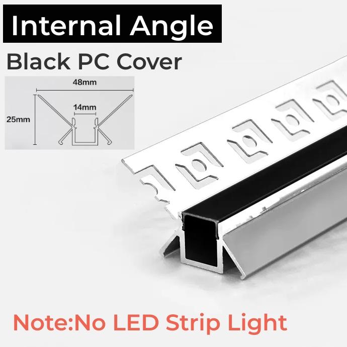 0.5m/1m Embedded Frameless LED Aluminum Profile Ceiling Backlight Channel Black Diffuser Floor Wall Decor Linear Bar Strip Light