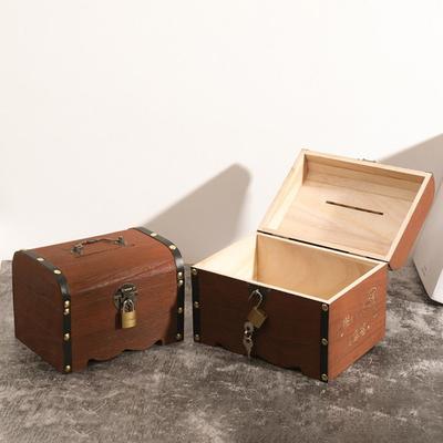 New Wooden Piggy Bank With Security Lock Unique Money Box Vintage Storage Box Money Saver