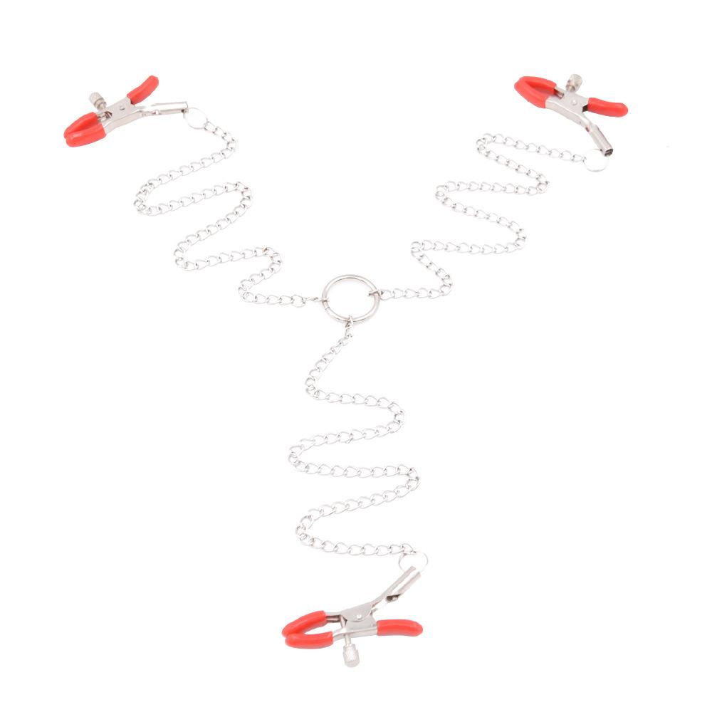 Sexy Nipple Clamp Yin Emperor Clip SM Female Slave Training Nipple Clamp Chain Couple Flirting Adult Supplies Sex Toy