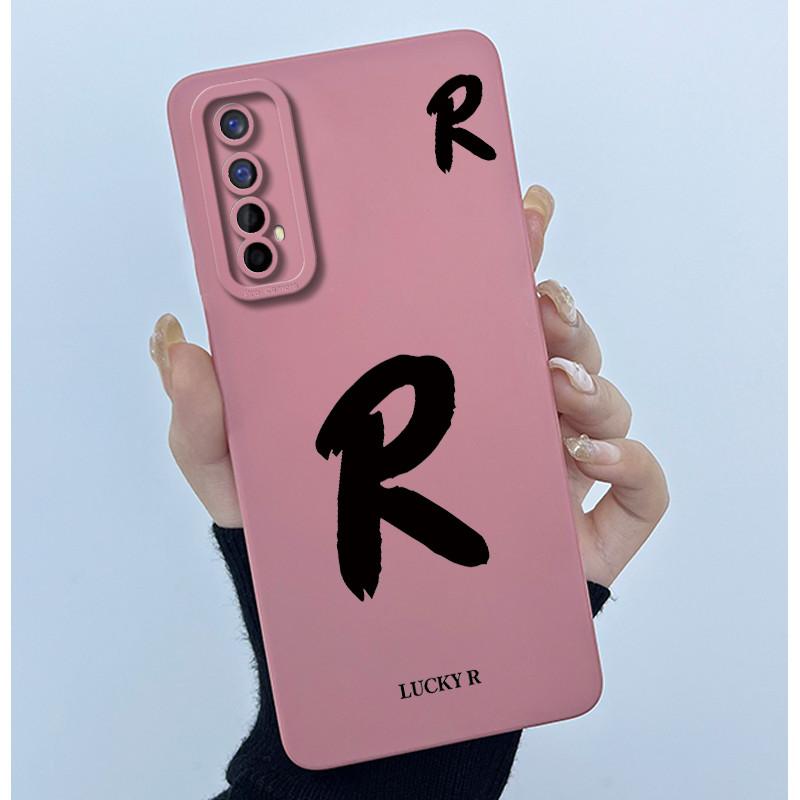 For Realme 7 RMX2155 7 Pro RMX2170 Casing Cover Lucky Initial Letter Soft Silicone Matte Phone Case for Realme7 RMX2151 shell
