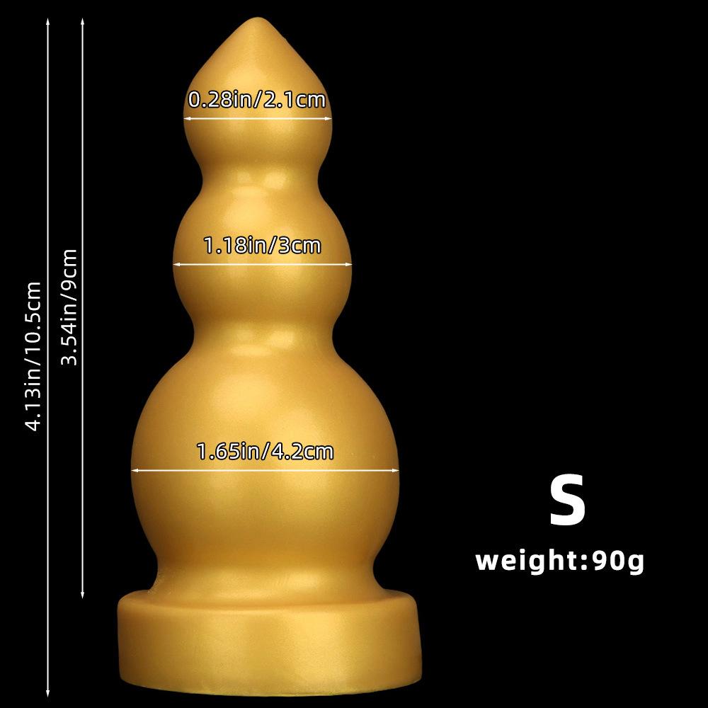 Gros Plug Anal Fileté en Silicone Doré Dildo Réaliste Jouet Sexuel pour Adultes pour Couples Fisting