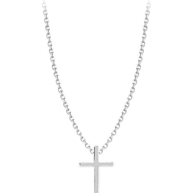 Collar Minimalista con Colgante de Cruz de Plata S925 para Mujer