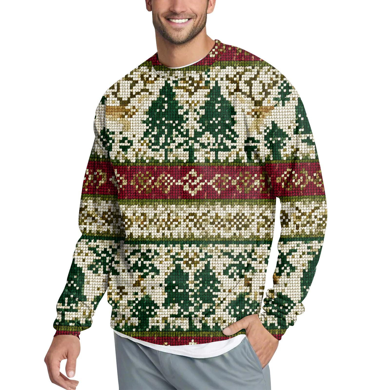 

Мужской повседневный модный свитшот с принтом и круглым вырезом L