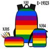 Classic Popular Colourful LGBT 3D Print 3pcs/Set Pupil School Bags Laptop Daypack Backpack Inclined Shoulder Bag Pencil Case