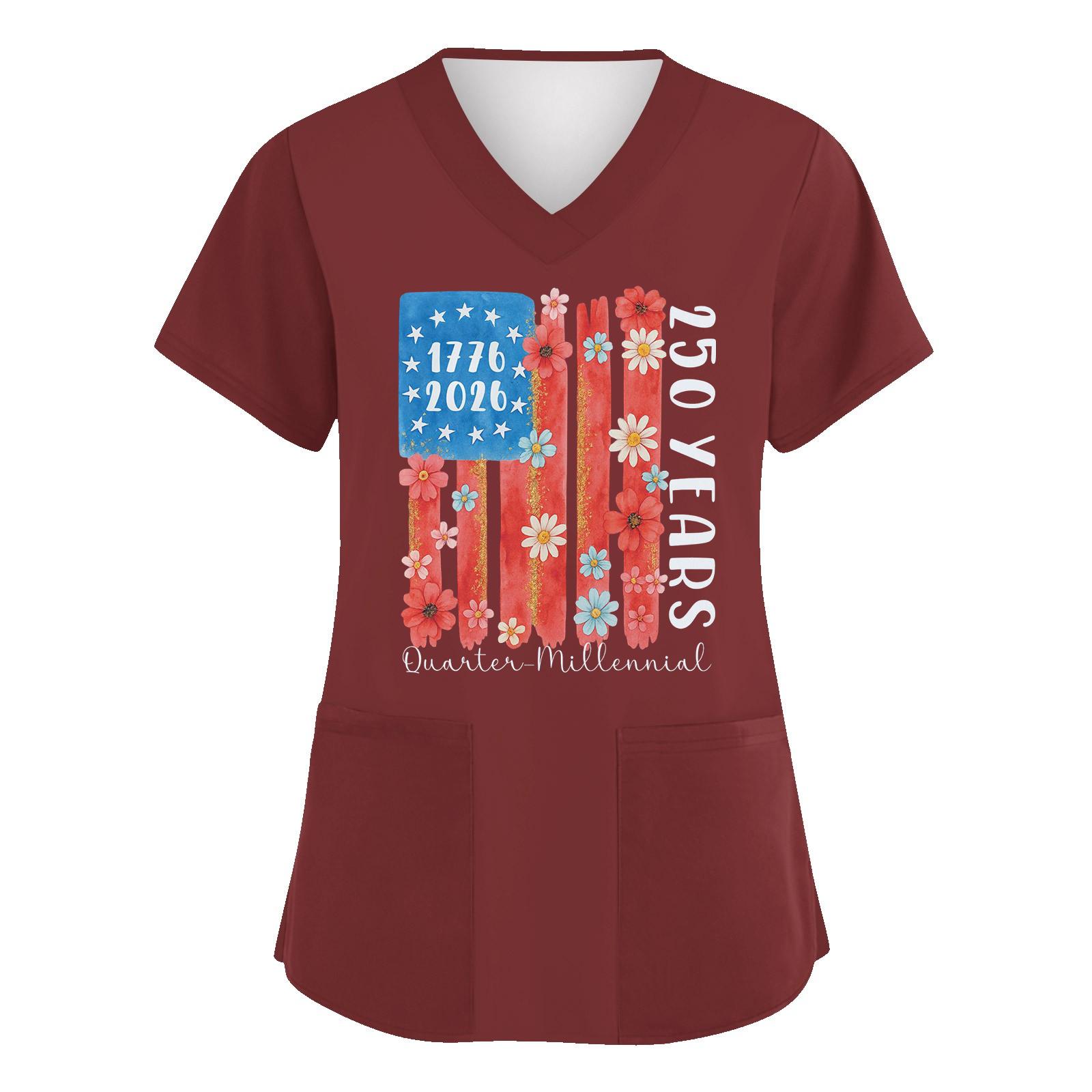 

Женская мода V-образный вырез короткий рукав комбинезон с карманами принт топы одежда XXXL