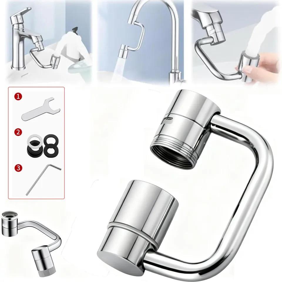 1080 Degree Swivel Stainless Steel Kitchen Faucet Extender Universal Dual Mode Bathroom Sink Accessories with Adapter