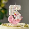 Cute Glitter Pony Number Candles for Children's Birthday Cakes