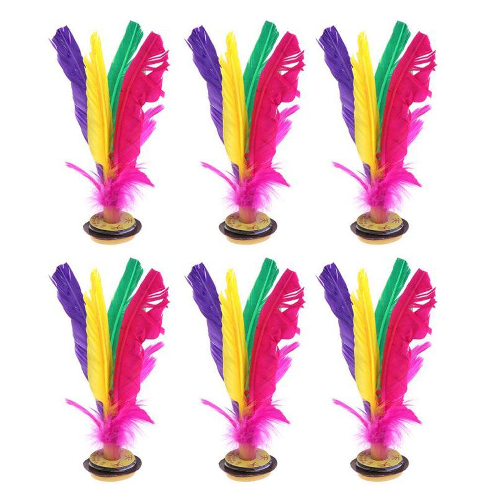 

Portable Feathers Colorful Outdoor Foot Sports Kick Shuttlecock Chinese Jianzi Sport Training 6pcs