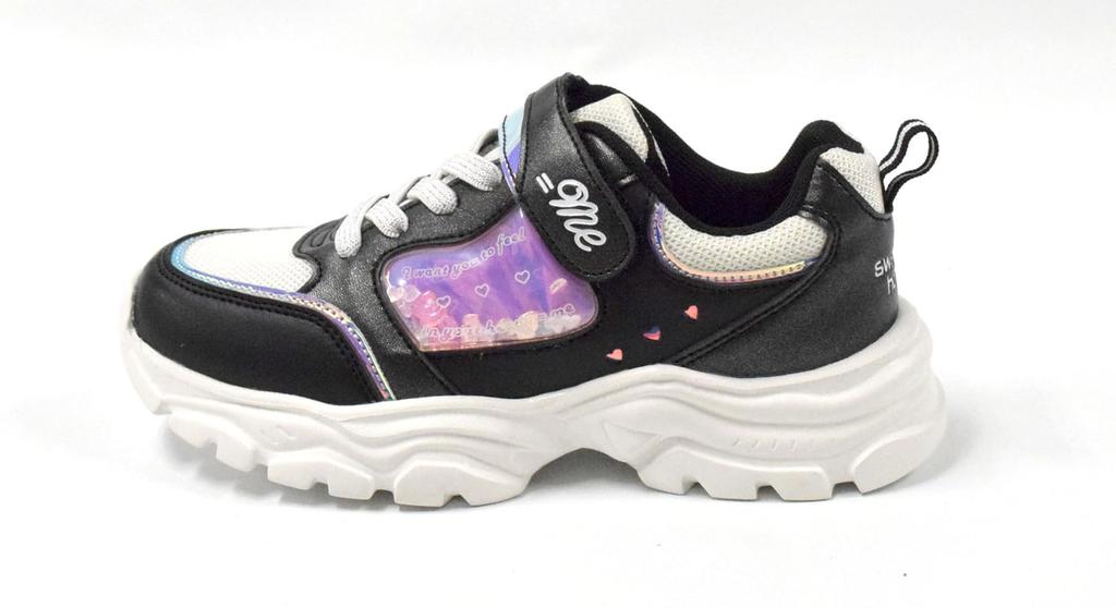 Equal Me Court Stylish and Velcro and Elastic Easy To White and Size Cm Kids' Girls' Sneakers, Cute, Straps, Glow-in-the-Dark, School, Casual, Match,
