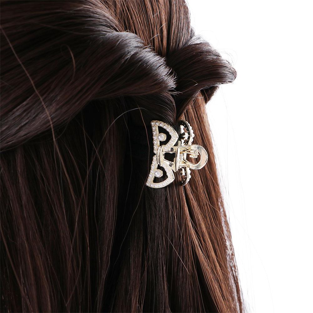 Lovely Cute Rabbit Gift Zinc Zinc Alloy Pearl Hair Accessories Women Hairpin Small Crab Clip Bow Hair Claw
