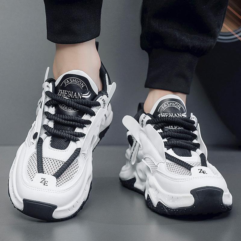 Mode Frühling und Herbst Dicksohlige Höhenvergrößernde Jugend Sportschuhe 2024 Herren Mesh Atmungsaktiv Leichte Lässige Laufschuhe