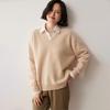 Women's Loose V-Neck Cashmere Sweater - Autumn/Winter 2024 Retro Korean Style Knitwear