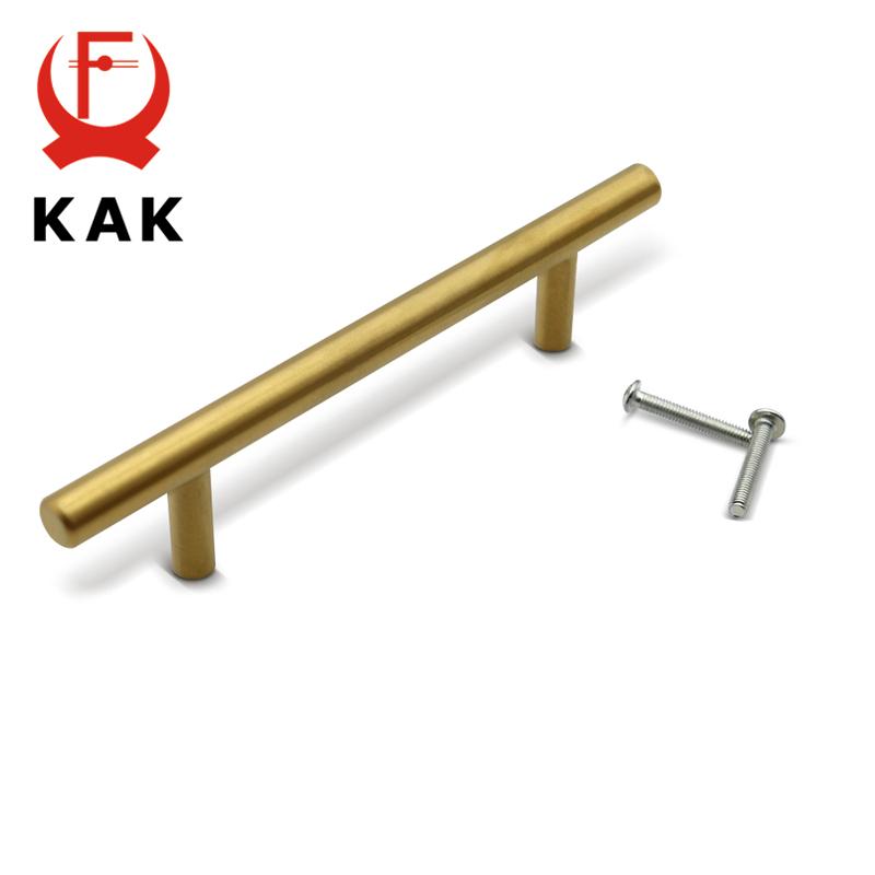 KAK 2" ~ 20'' Gold Küchenschrank T-Stange Gerader Griff Knöpfe Schrankgriff Durchmesser 10mm Edelstahlgriffe Möbelgriff