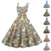 Abito Vintage Punk Sexy da Donna con Stampa Off-the-Shoulder