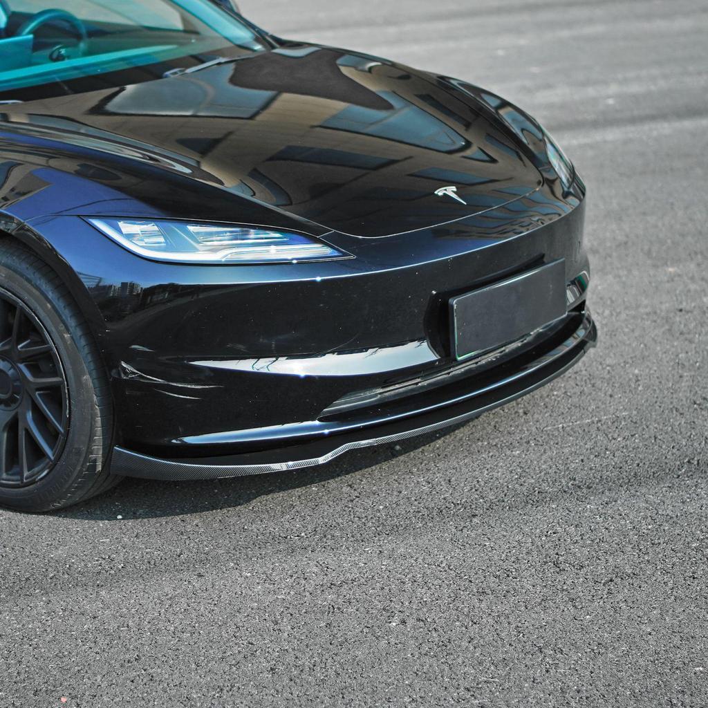 Tesla Model 3 (2019-2025) Front Lip Body Kit with Louvers, Side Skirts, Rear Diffuser, and Tail Wing (Hole-Free Design)