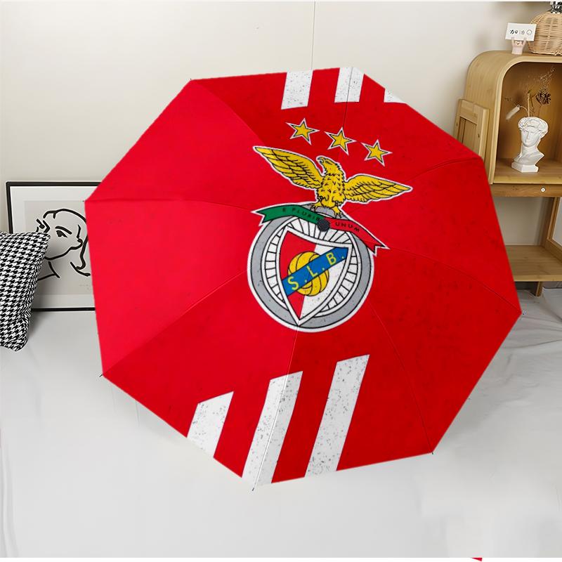 Benfica FC Fashionable Automatic Opening/Closing Folding Umbrella. Portable and Foldable, Ideal for Gift, Travel, and Daily Use.