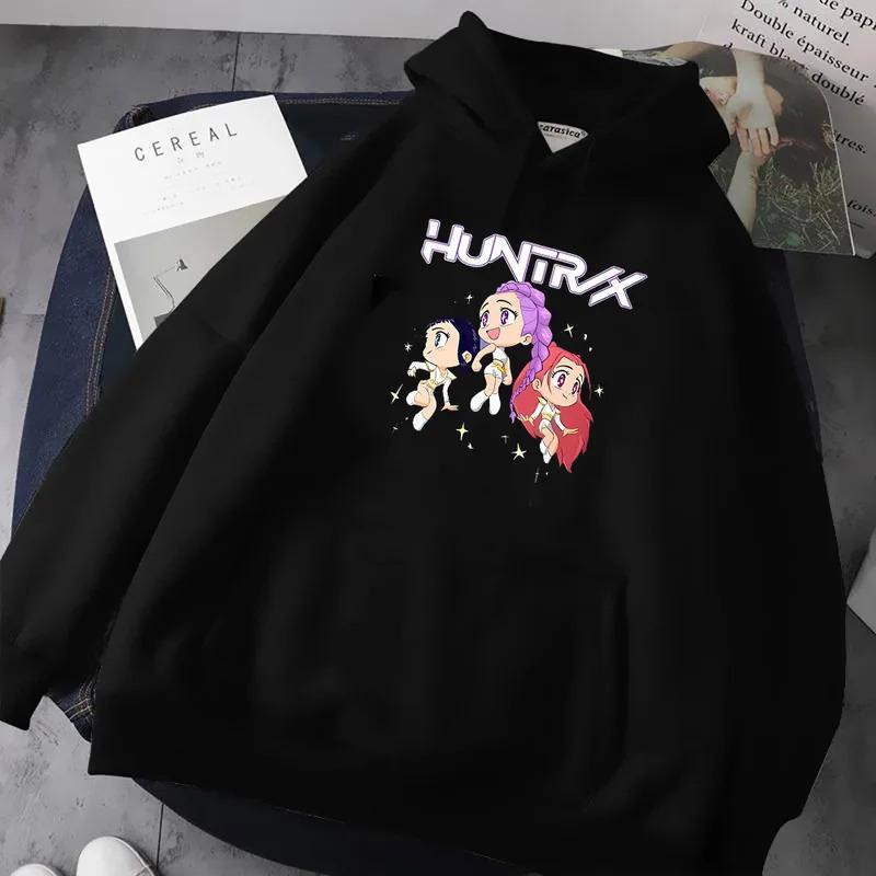 Autumn Winter Kpop Demon Hunters Printed Hoodies Fashionable Casual Warm Sports Long Sleeved Women's Hooded Sweatshirts