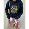 Schönes psychedelisches Pilzauge Design Damen Kapuzenpullover Locker Tasche Pullover Herbst Baumwolle Kapuzenpullover All-Match Warm Streetwear