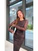 Leopard Print Round Neck Midi Dress with Waist-Cinching Floral Design – Spring Women's New Arrival