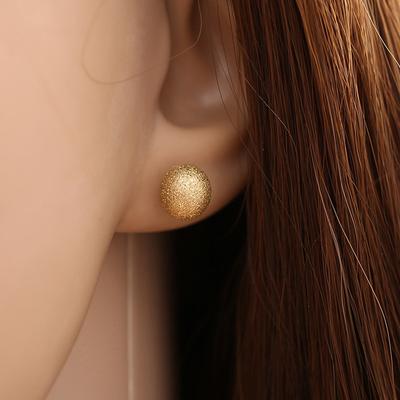 Pendientes Pequeños para Mujer Color Dorado Glaseado Bola Pequeña Irregular Tachuelas Redondas Minimalismo Zirconia en la Oreja Pendientes Inusuales
