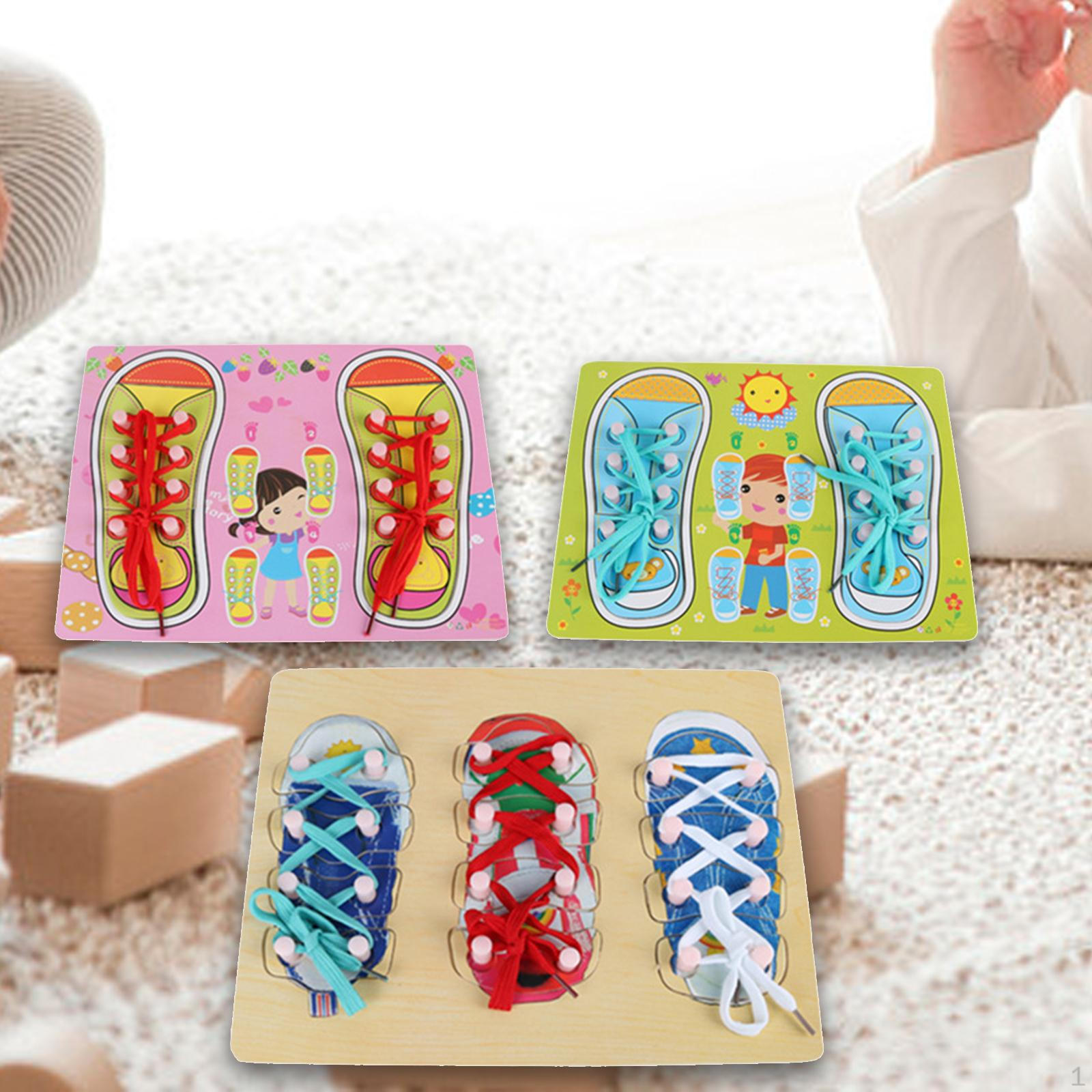 

Tying s Early Learning Educational Toy Wear Shoes Sensory Board Busy for Preschool Kids