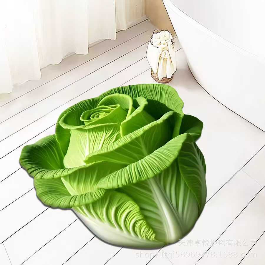 3D Carpet Living Room Bedroom Floral Carpet Easy To Maintain Anti Slip Easy To Clean Foot Mat