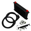 Universal 13 Rows Oil Cooler Kit AN10 Transmission Oil Cooler Kit Oil Filter Adapter with Nylon Stainless Steel Braided Hose
