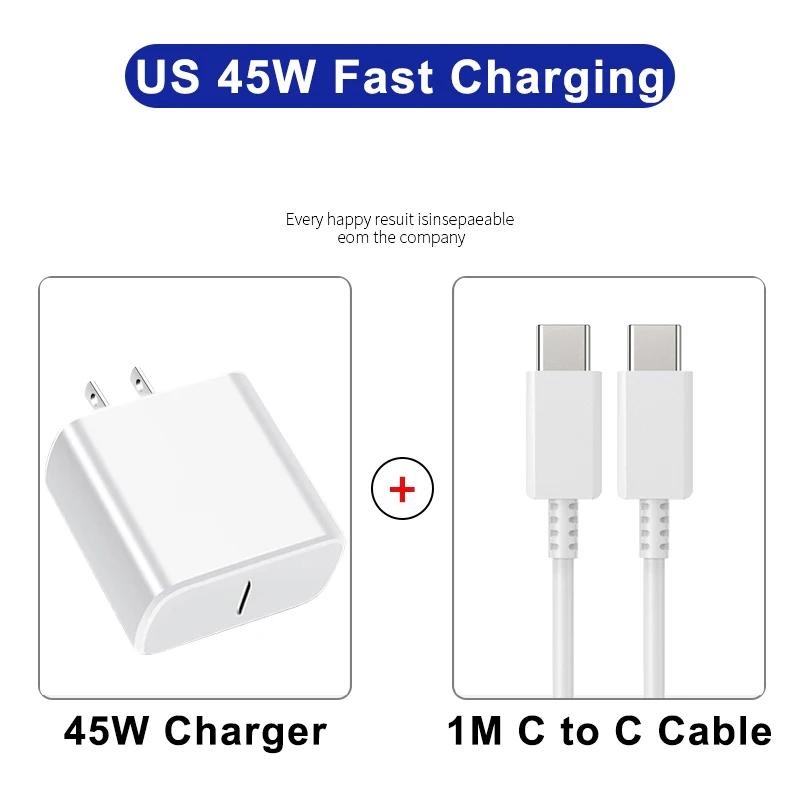 45W Fast Charger USB C Phone Adapter For Samsung Galaxy S23 S24 S25 Ultra A55 A35 A15 5G Plug Charger Type C Fast Charging Cable